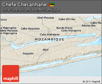 Shaded Relief Panoramic Map of Chefe Checanhane