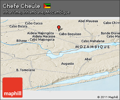 Shaded Relief Panoramic Map of Chefe Cheúle