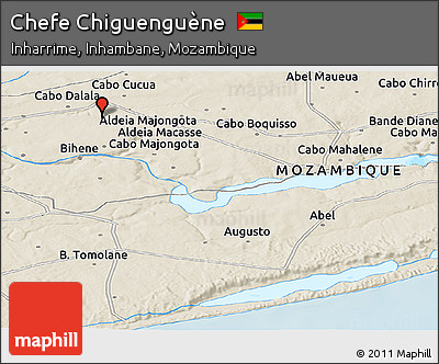 Shaded Relief Panoramic Map of Chefe Chiguenguène