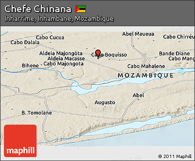 Shaded Relief Panoramic Map of Chefe Chinana