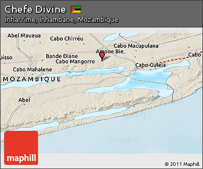 Shaded Relief Panoramic Map of Chefe Divine