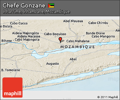 Shaded Relief Panoramic Map of Chefe Gonzane