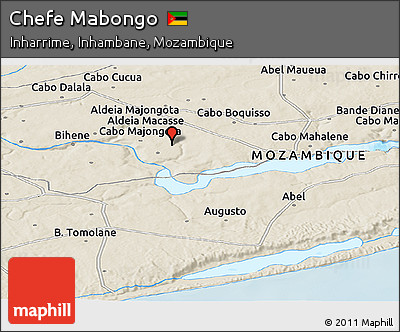 Shaded Relief Panoramic Map of Chefe Mabongo