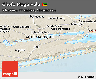 Shaded Relief Panoramic Map of Chefe Maguivele