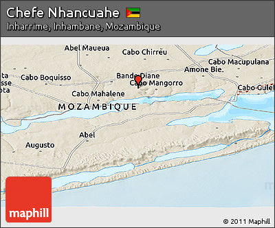 Shaded Relief Panoramic Map of Chefe Nhancuahe