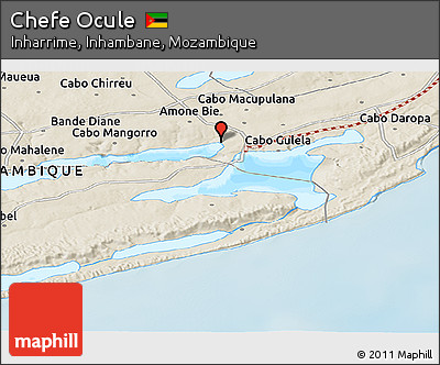 Shaded Relief Panoramic Map of Chefe Ocule