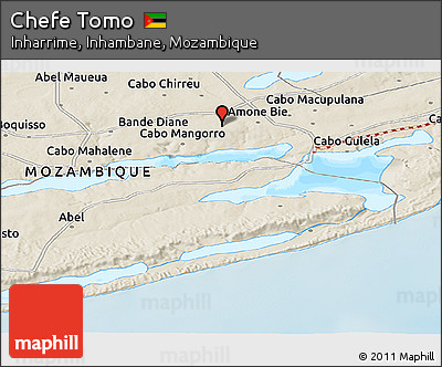 Shaded Relief Panoramic Map of Chefe Tomo
