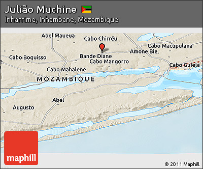Shaded Relief Panoramic Map of Julião Muchine