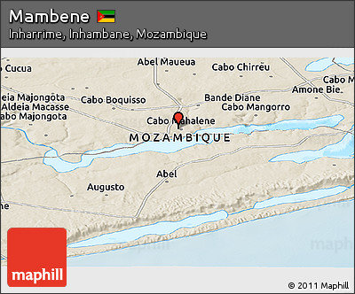 Shaded Relief Panoramic Map of Mambene