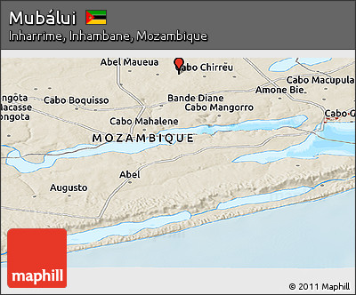 Shaded Relief Panoramic Map of Mubálui