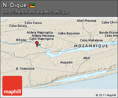 Shaded Relief Panoramic Map of N. Dique