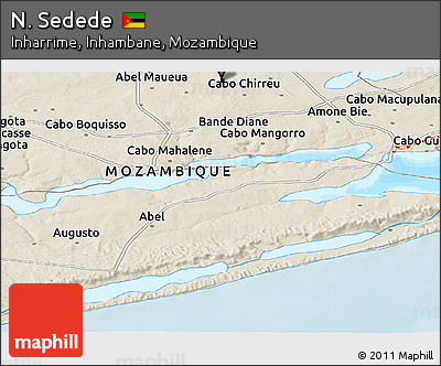Shaded Relief Panoramic Map of N. Sedede