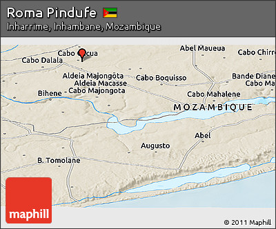 Shaded Relief Panoramic Map of Roma Pindufe