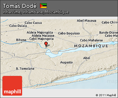 Shaded Relief Panoramic Map of Tomás Dodé
