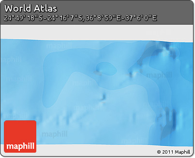 Political 3D Map of the Area around 24° 32' 42" S, 36° 37' 30" E