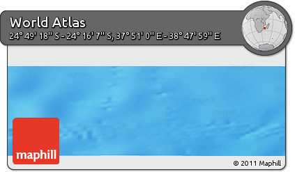 Physical Panoramic Map of the Area around 24° 32' 42" S, 38° 19' 30" E