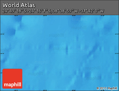 Physical Map of the Area around 24° 32' 42" S, 38° 10' 29" W
