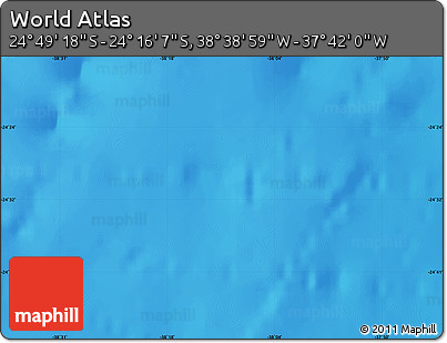 Physical Map of the Area around 24° 32' 42" S, 38° 10' 29" W