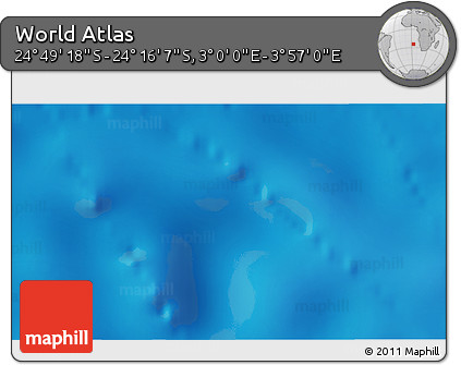 Physical 3D Map of the Area around 24° 32' 42" S, 3° 28' 30" E