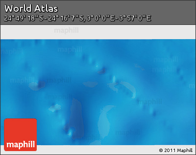Physical 3D Map of the Area around 24° 32' 42" S, 3° 28' 30" E