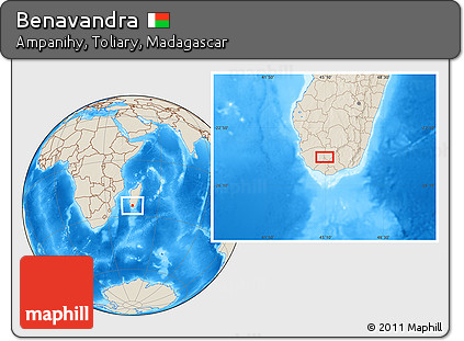 Shaded Relief Location Map of Benavandra