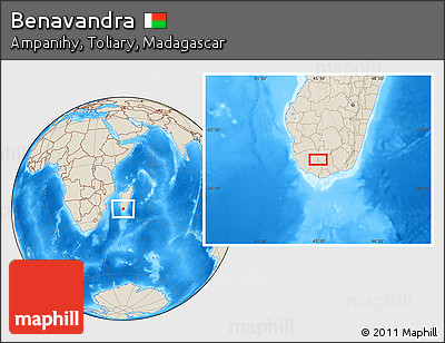 Shaded Relief Location Map of Benavandra