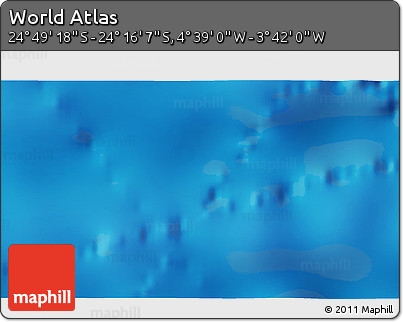 Shaded Relief 3D Map of the Area around 24° 32' 42" S, 4° 10' 30" W