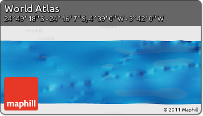 Shaded Relief Panoramic Map of the Area around 24° 32' 42" S, 4° 10' 30" W