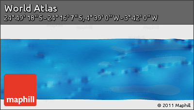 Shaded Relief Panoramic Map of the Area around 24° 32' 42" S, 4° 10' 30" W