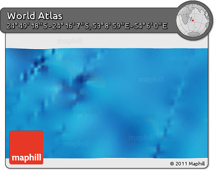 Physical 3D Map of the Area around 24° 32' 42" S, 53° 37' 30" E