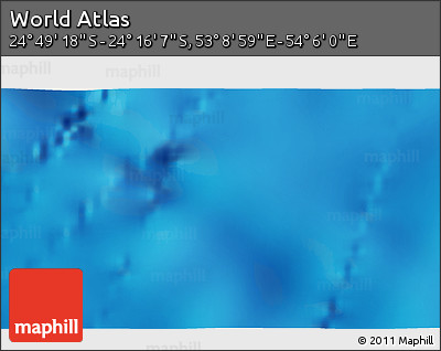 Physical 3D Map of the Area around 24° 32' 42" S, 53° 37' 30" E