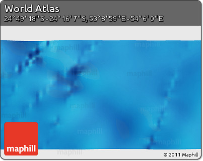 Physical 3D Map of the Area around 24° 32' 42" S, 53° 37' 30" E