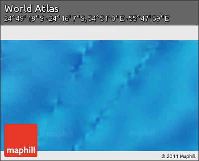 Physical 3D Map of the Area around 24° 32' 42" S, 55° 19' 30" E