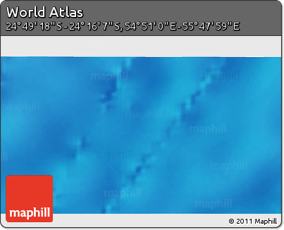 Physical 3D Map of the Area around 24° 32' 42" S, 55° 19' 30" E