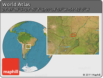 Satellite Location Map of the Area around 24° 32' 42" S, 55° 10' 29" W