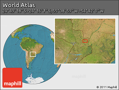 Satellite Location Map of the Area around 24° 32' 42" S, 55° 10' 29" W