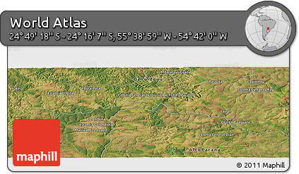 Satellite Panoramic Map of the Area around 24° 32' 42" S, 55° 10' 29" W