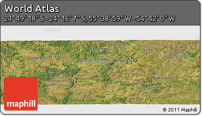 Satellite Panoramic Map of the Area around 24° 32' 42" S, 55° 10' 29" W