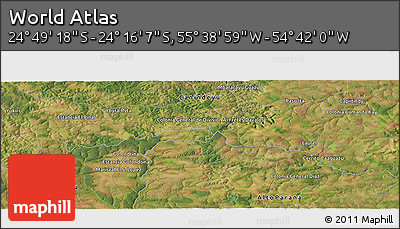 Satellite Panoramic Map of the Area around 24° 32' 42" S, 55° 10' 29" W