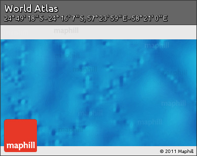 Physical 3D Map of the Area around 24° 32' 42" S, 57° 52' 30" E