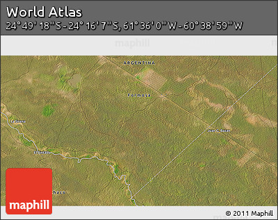 Satellite 3D Map of the Area around 24° 32' 42" S, 61° 7' 30" W