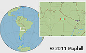 Savanna Style Location Map of the area around 24° 32' 42" S, 61° 58' 30" W