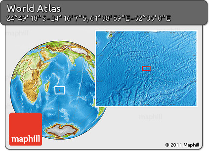 Physical Location Map of the Area around 24° 32' 42" S, 62° 7' 30" E