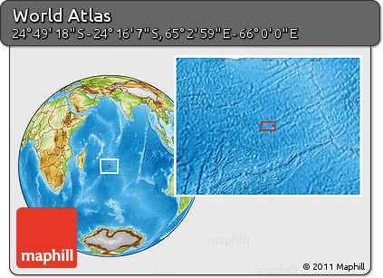 Physical Location Map of the Area around 24° 32' 42" S, 65° 31' 30" E