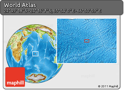 Physical Location Map of the Area around 24° 32' 42" S, 66° 22' 30" E