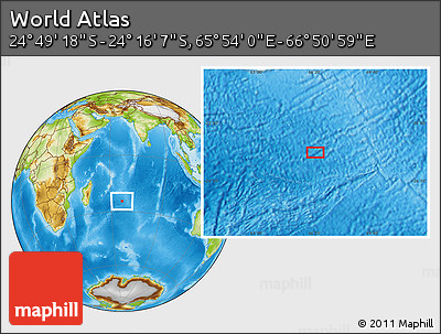Physical Location Map of the Area around 24° 32' 42" S, 66° 22' 30" E