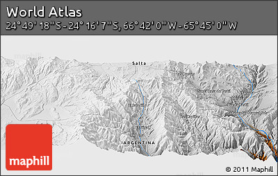 Physical Panoramic Map of the Area around 24° 32' 42" S, 66° 13' 29" W
