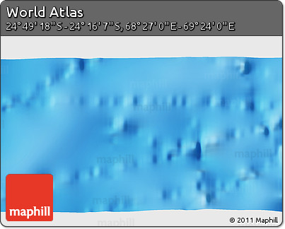 Physical 3D Map of the Area around 24° 32' 42" S, 68° 55' 30" E
