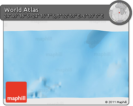 Physical 3D Map of the Area around 24° 32' 42" S, 6° 1' 30" E