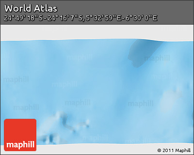 Physical 3D Map of the Area around 24° 32' 42" S, 6° 1' 30" E